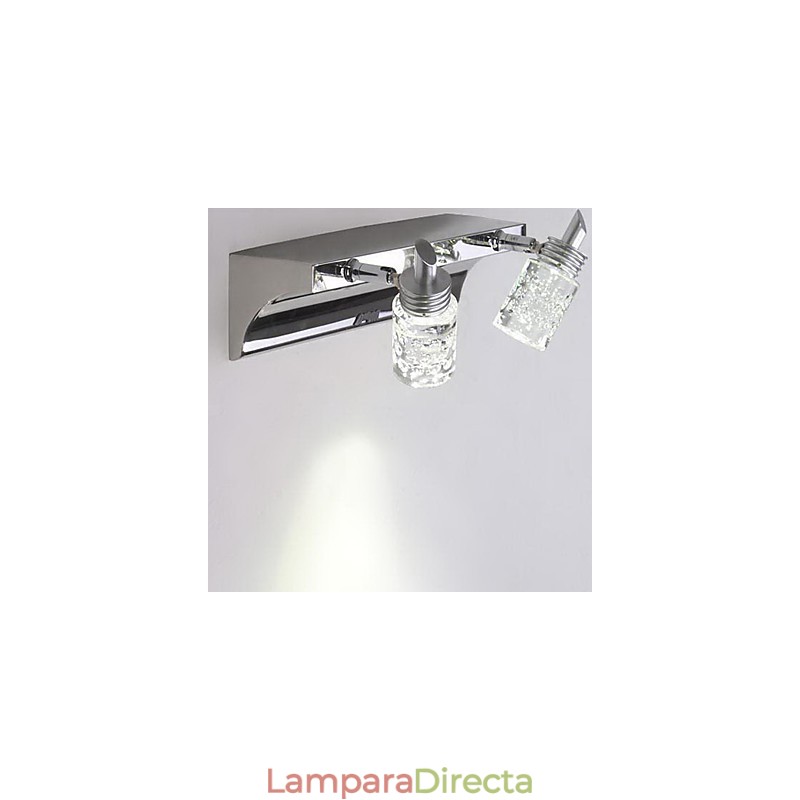 Iluminación de baño de cristal moderna y contemporánea de metal