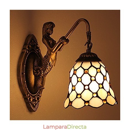 Lámpara de pared de hierro forjado creativa, estilo rural, estilo europeo, con luces de cristal Lámpara de pared de hierro forjado creativa, estilo rural, estilo europeo, con luces de cristal