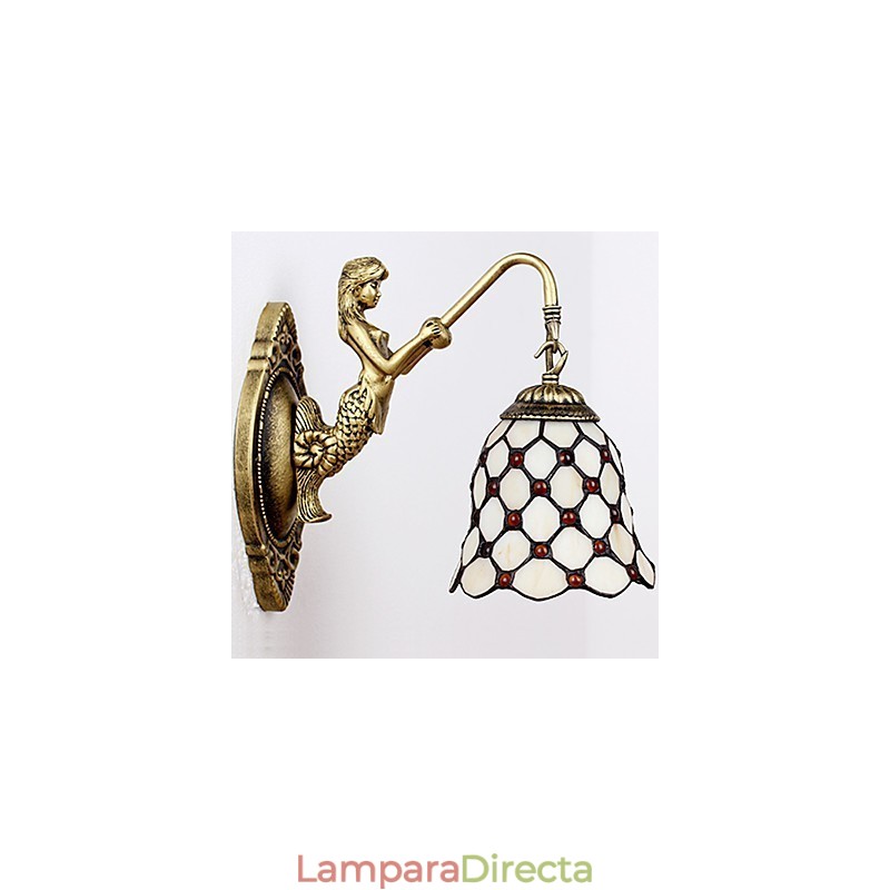Lámpara de pared de hierro forjado creativa, estilo rural, estilo europeo, con luces de cristal