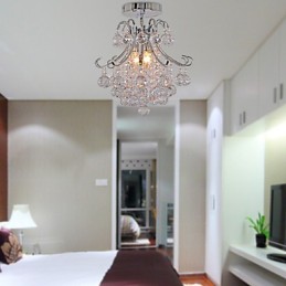 Lámpara de araña moderna contemporánea de cristal estilo mini de metal galvanizado con montaje empotrado