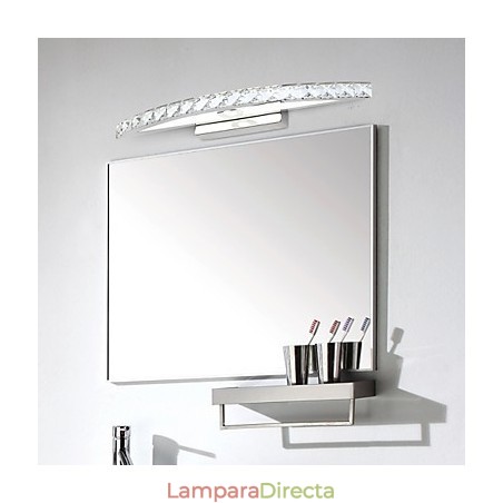 Lámpara de espejo de acero inoxidable y cristal. Lámpara de espejo de acero inoxidable y cristal.