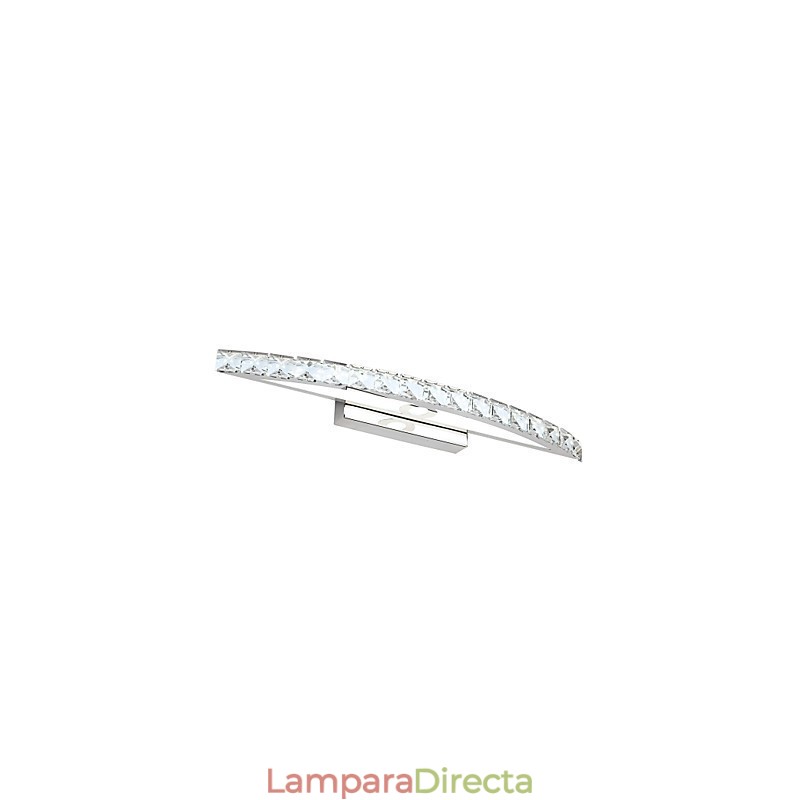 Lámpara de espejo de acero inoxidable y cristal.