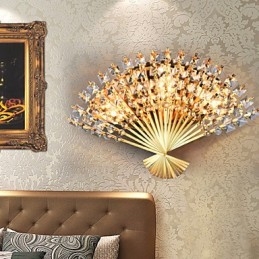 Lámpara de pared de cristal contemporánea y con diseño de abanico para San Valentín