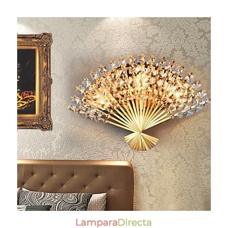 Lámpara de pared de cristal contemporánea y con diseño de abanico para San Valentín Lámpara de pared de cristal contemporánea y con diseño de abanico para San Valentín