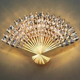 Lámpara de pared de cristal contemporánea y con diseño de abanico para San Valentín