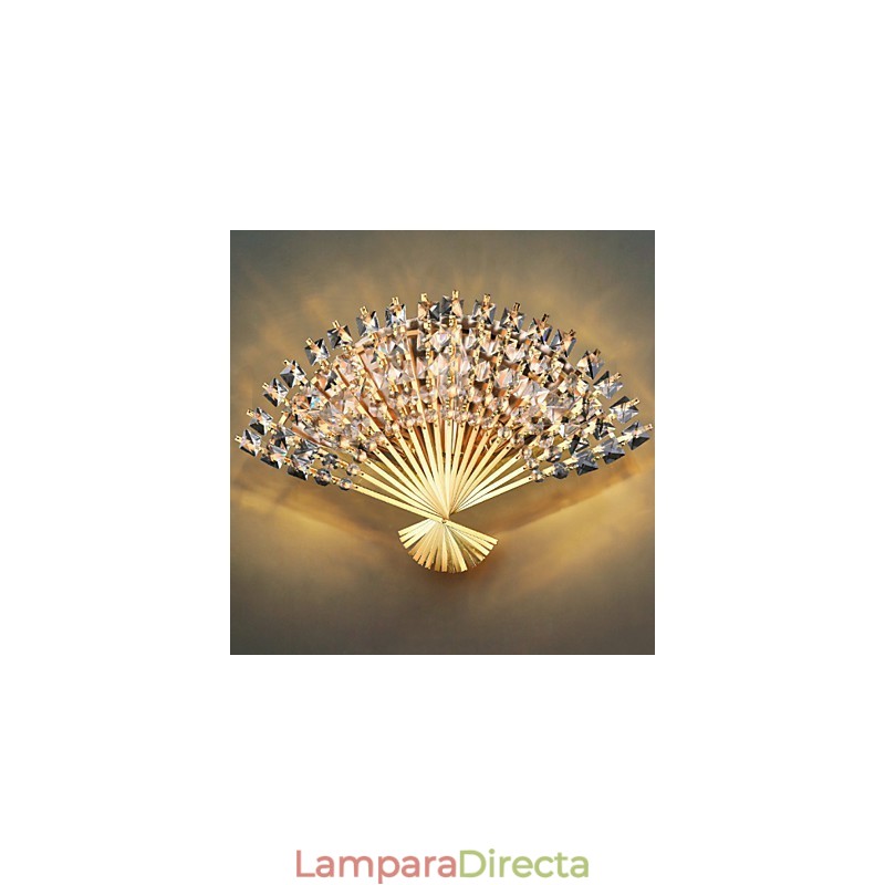 Lámpara de pared de cristal contemporánea y con diseño de abanico para San Valentín