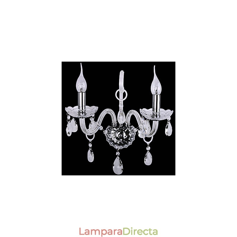 Lámparas de pared de cristal modernas con 2 luces en función de vela