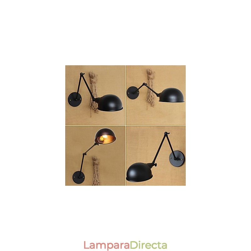 Aplique de pared decorativo de estilo industrial, estilo retro, de doble brazo largo, con personalidad sencilla para mesita de noche o comedor.