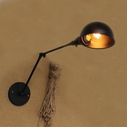Aplique de pared decorativo de estilo industrial, estilo retro, de doble brazo largo, con personalidad sencilla para mesita de noche o comedor.