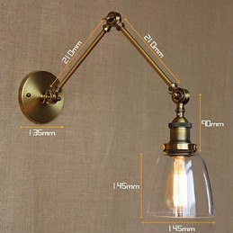 Aplique de pared de bronce antiguo decorado con estilo retro vintage para dormitorio, mesita de noche, vestíbulo de hotel exclusivo