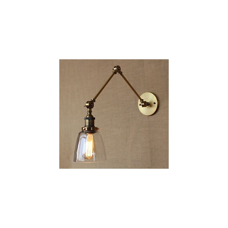 Aplique de pared de bronce antiguo decorado con estilo retro vintage para dormitorio, mesita de noche, vestíbulo de hotel exclusivo