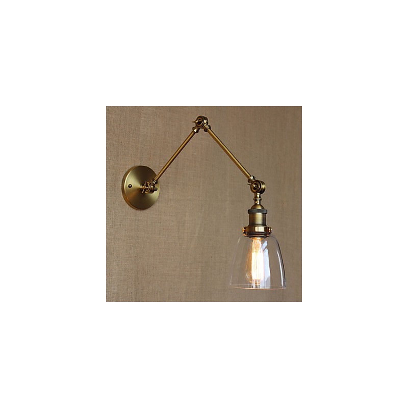 Aplique de pared de bronce antiguo decorado con estilo retro vintage para dormitorio, mesita de noche, vestíbulo de hotel exclusivo