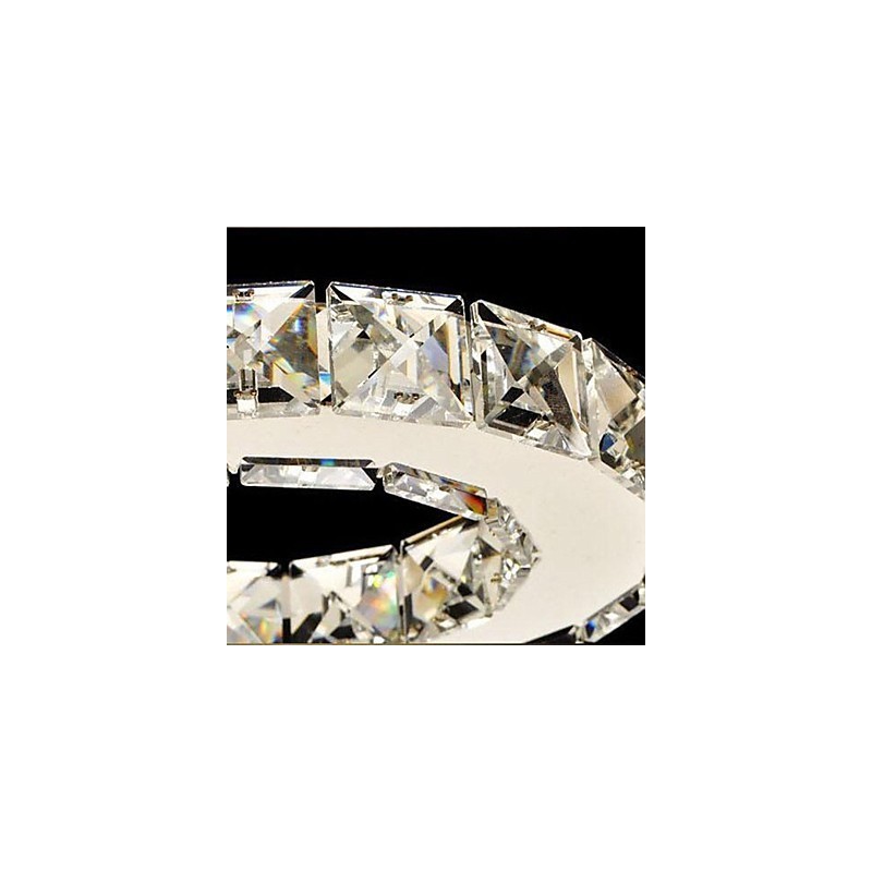 Lámpara de techo de cristal de 3 luces, moderna, transparente, galvanizada, de acero inoxidable.