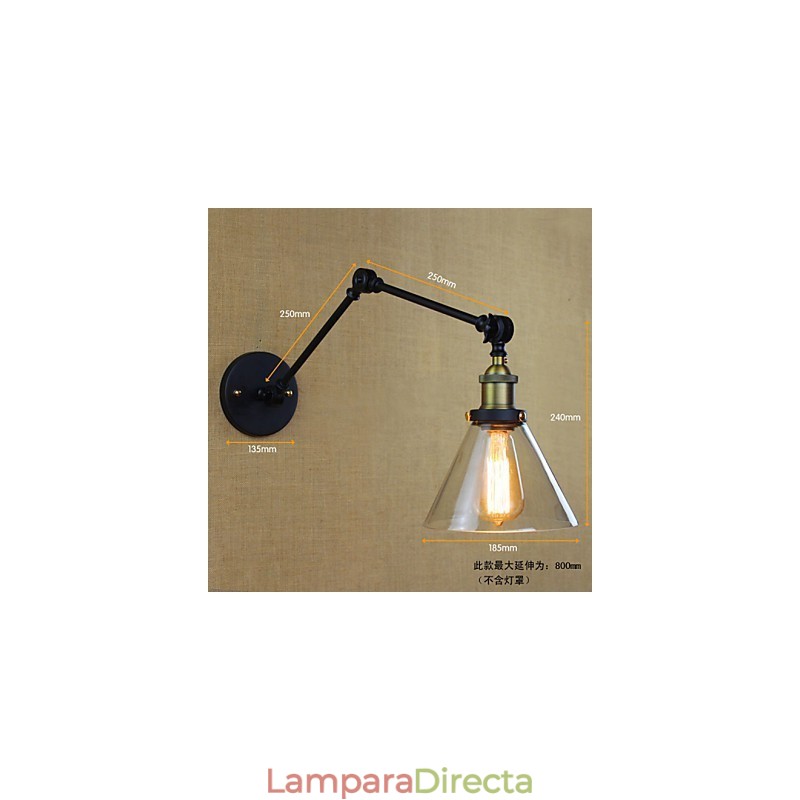 Aplique de pared decorativo de vidrio estilo pastoral retro de pueblo mediterráneo, tienda de ropa, restaurante y cafetería.