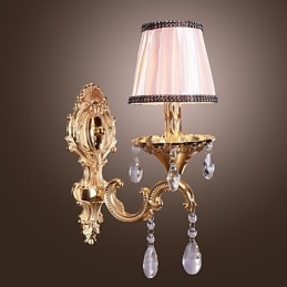Elegante lámpara de pared de cristal en color rosa