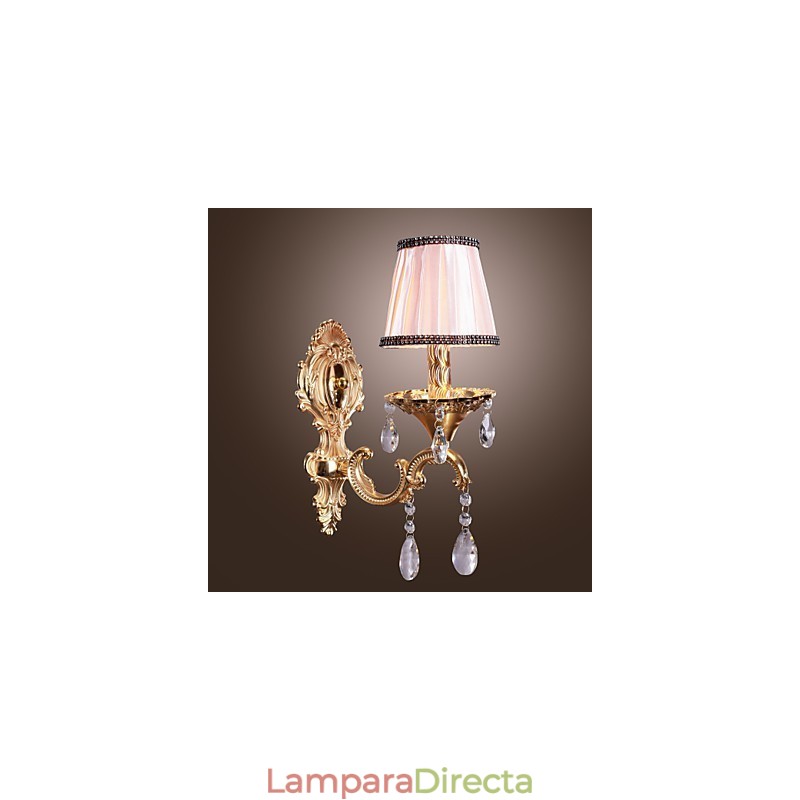 Elegante lámpara de pared de cristal en color rosa