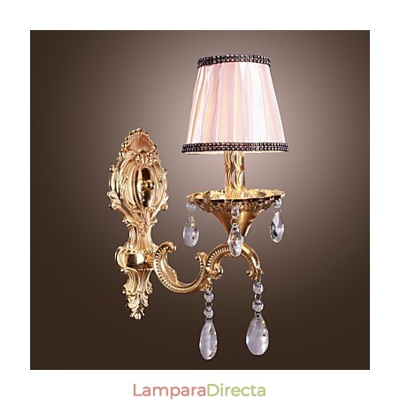 Elegante lámpara de pared de cristal en color rosa Elegante lámpara de pared de cristal en color rosa
