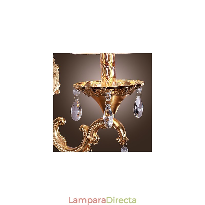 Elegante lámpara de pared de cristal en color rosa