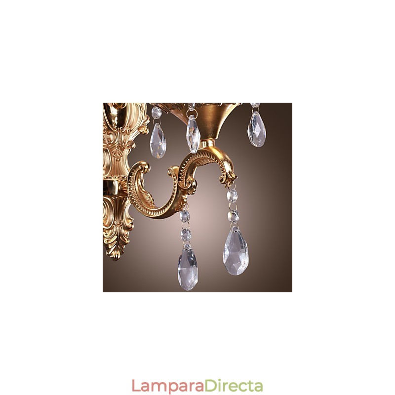 Elegante lámpara de pared de cristal en color rosa