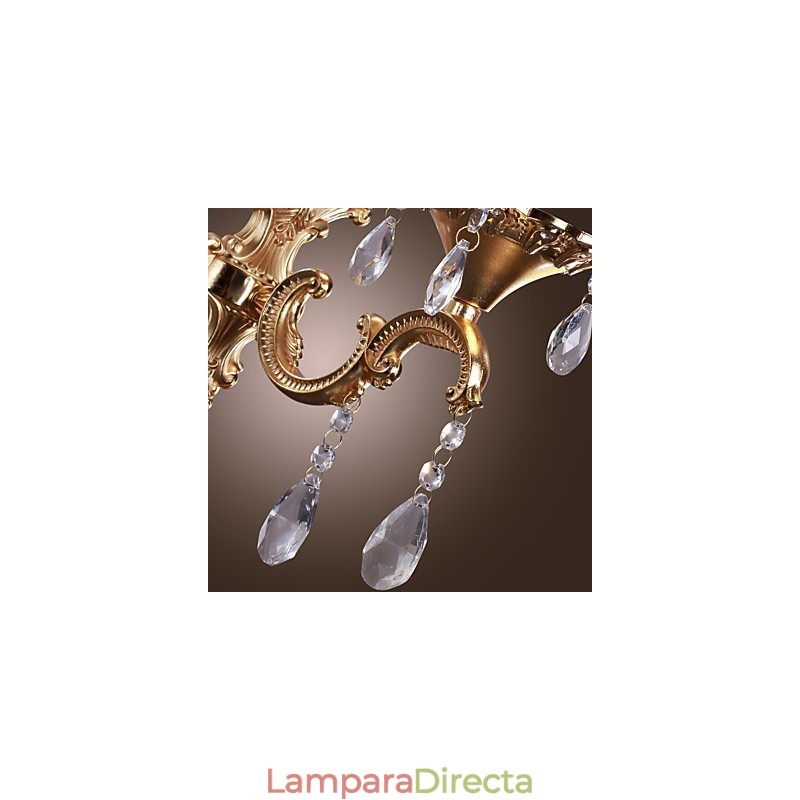 Elegante lámpara de pared de cristal en color rosa