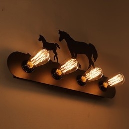 Lámparas de pared estilo loft estilo pastoral americano para dormitorio, pasillo, hierro, estilo retro, estilo caballo salvaje, envío gratuito.