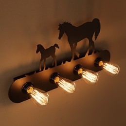 Lámparas de pared estilo loft estilo pastoral americano para dormitorio, pasillo, hierro, estilo retro, estilo caballo salvaje, envío gratuito.
