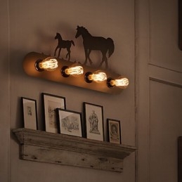 Lámparas de pared estilo loft estilo pastoral americano para dormitorio, pasillo, hierro, estilo retro, estilo caballo salvaje, envío gratuito.