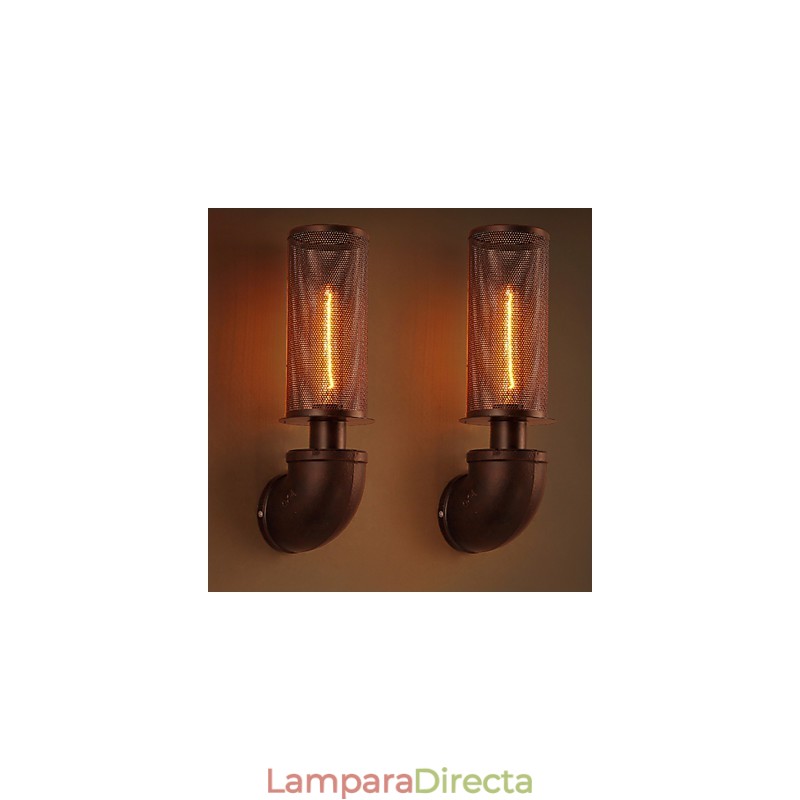 Lámpara de pared creativa de hierro forjado estilo loft restaurada de formas antiguas