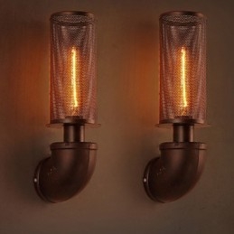 Lámpara de pared creativa de hierro forjado estilo loft restaurada de formas antiguas