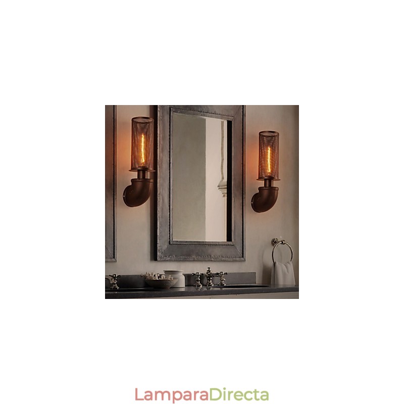 Lámpara de pared creativa de hierro forjado estilo loft restaurada de formas antiguas