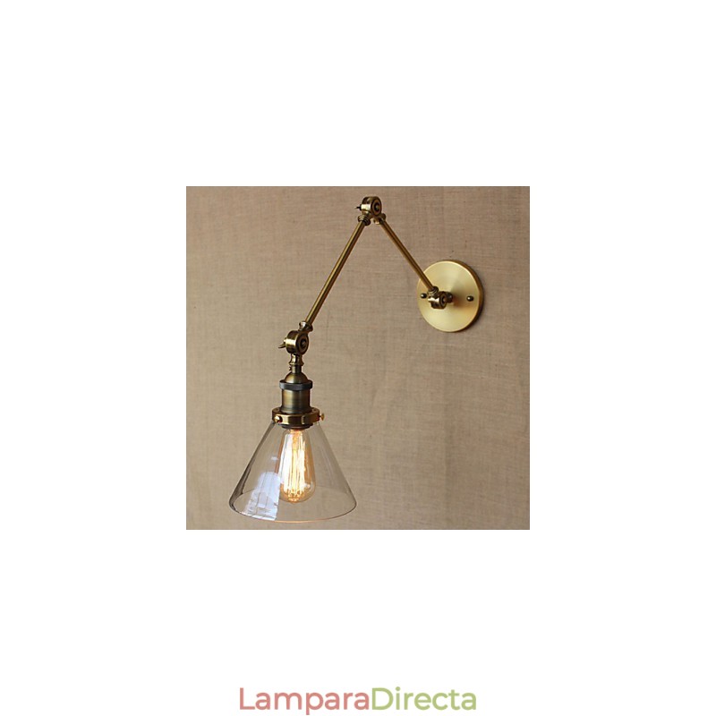 Aplique de pared de bronce decorado con estilo industrial, retro, vintage, para dormitorio, iglesia y salón.