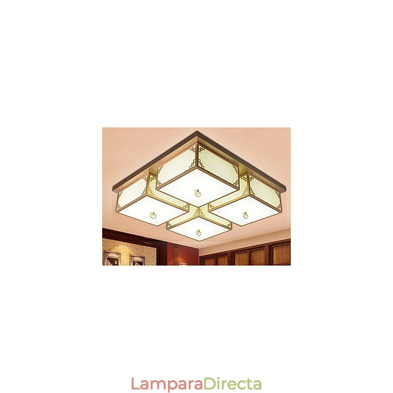 Lámparas de techo de hierro de estilo chino que crean una atmósfera de iluminación.