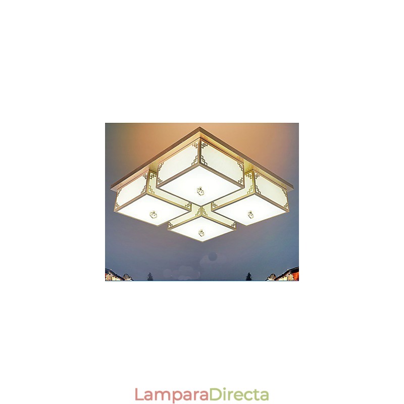 Lámparas de techo de hierro de estilo chino que crean una atmósfera de iluminación.