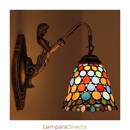 Lámpara de pared de hierro forjado creativa, estilo rural, estilo europeo, con luces de cristal Lámpara de pared de hierro forjado creativa, estilo rural, estilo europeo, con luces de cristal
