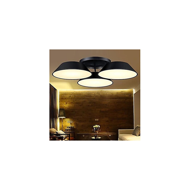 Lámpara empotrada de 3 luces, metal, acrílico, sencilla y moderna.