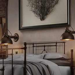Lámpara de pared vintage creativa con maceta de hierro forjado para loft