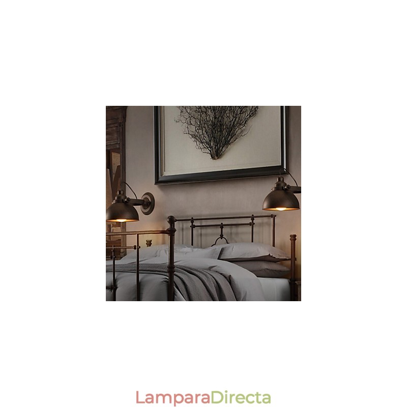 Lámpara de pared vintage creativa con maceta de hierro forjado para loft