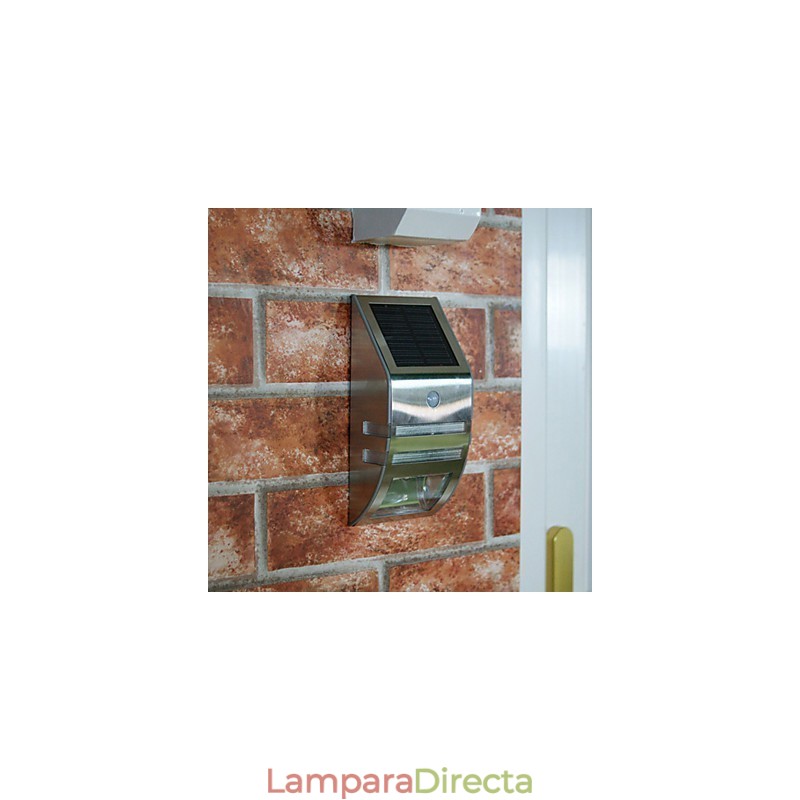 Lámpara solar de pared blanca con sensor de movimiento PIR
