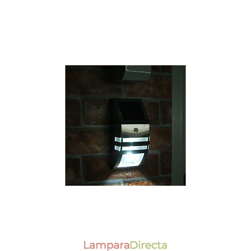 Lámpara solar de pared blanca con sensor de movimiento PIR