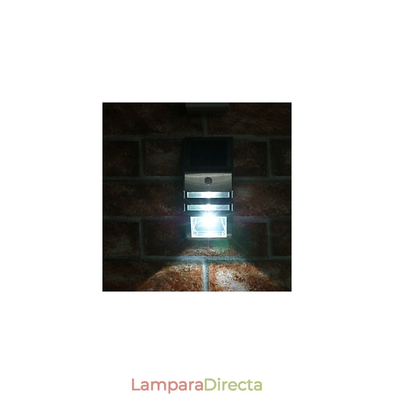 Lámpara solar de pared blanca con sensor de movimiento PIR