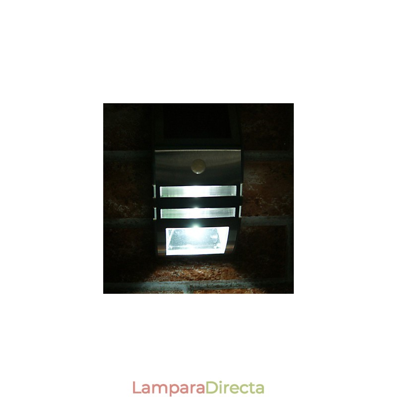 Lámpara solar de pared blanca con sensor de movimiento PIR