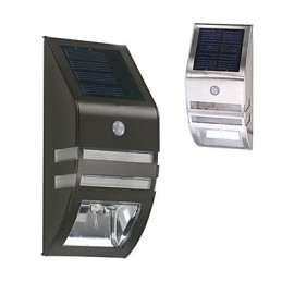 Lámpara solar de pared blanca con sensor de movimiento PIR
