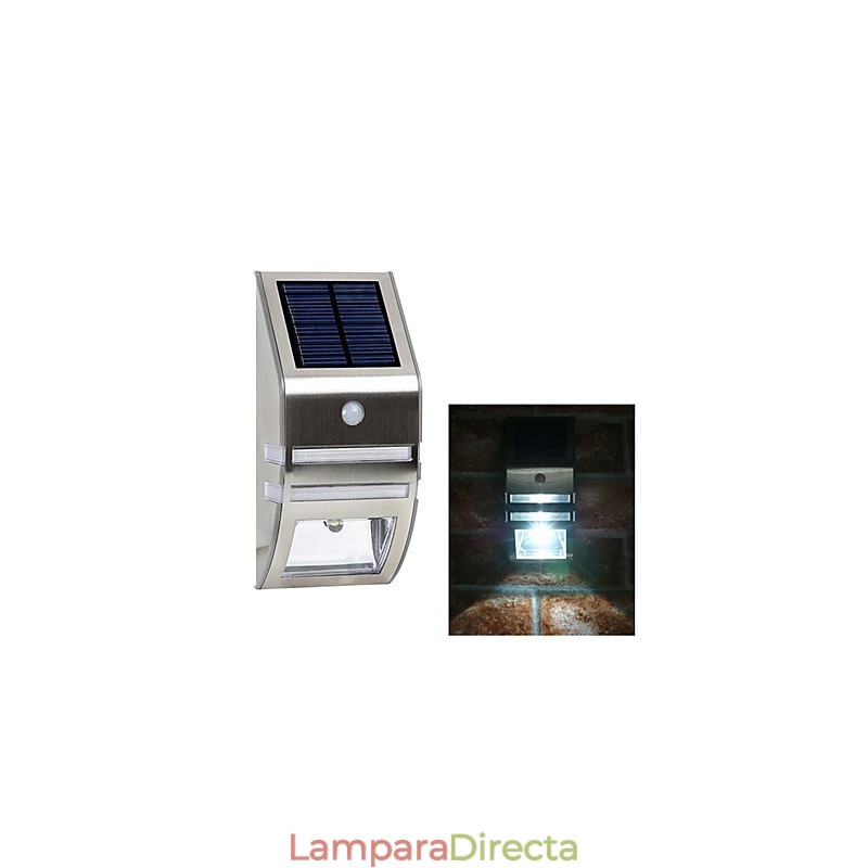 Lámpara solar de pared blanca con sensor de movimiento PIR