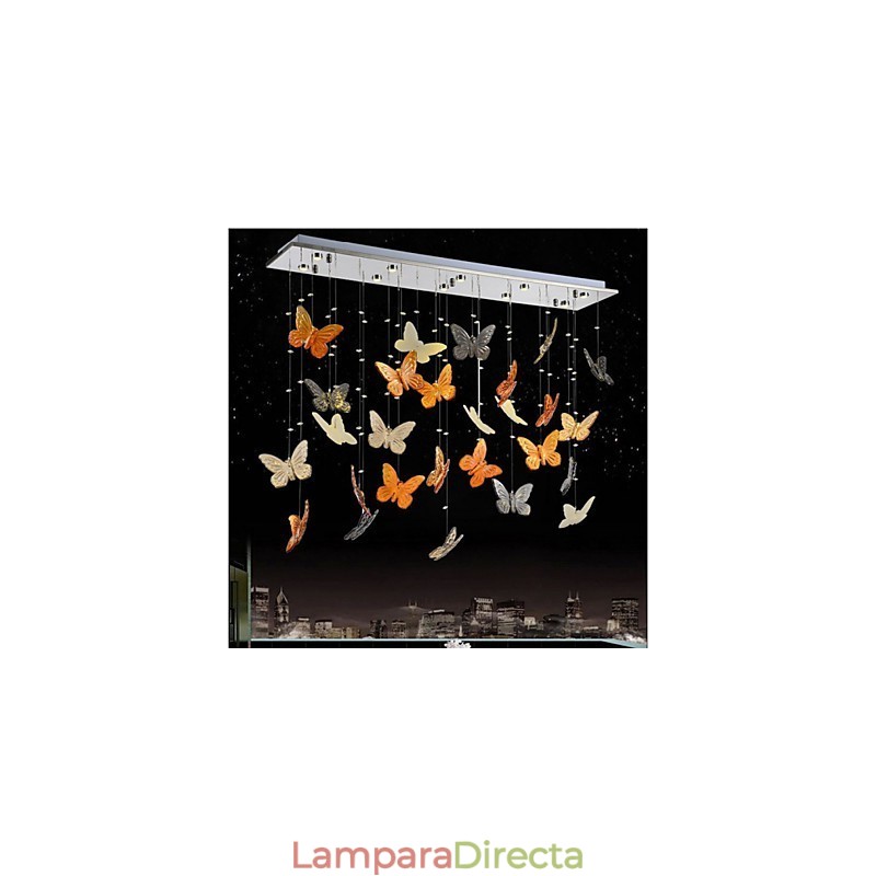 Lámpara colgante de mariposa de cristal