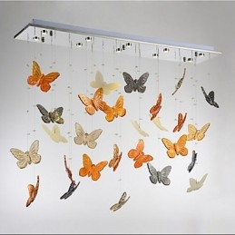 Lámpara colgante de mariposa de cristal