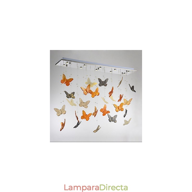 Lámpara colgante de mariposa de cristal