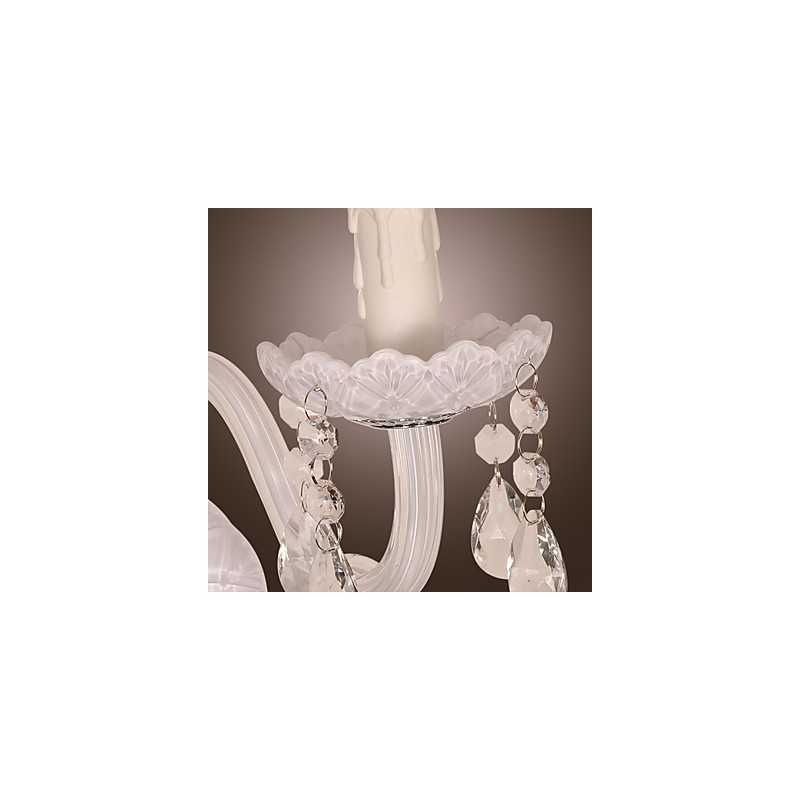 Aplique de pared de cristal con 2 luces y bombilla tipo vela