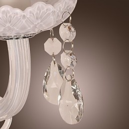 Aplique de pared de cristal con 2 luces y bombilla tipo vela