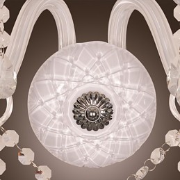 Aplique de pared de cristal con 2 luces y bombilla tipo vela