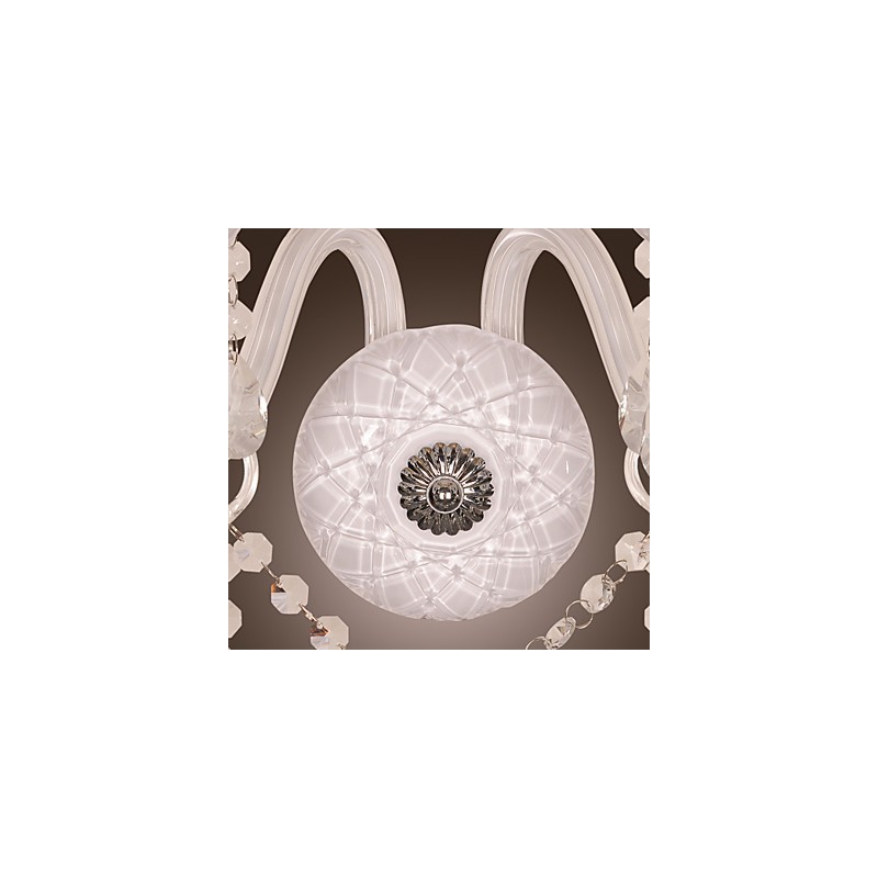 Aplique de pared de cristal con 2 luces y bombilla tipo vela